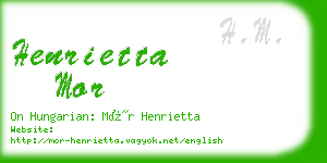 henrietta mor business card